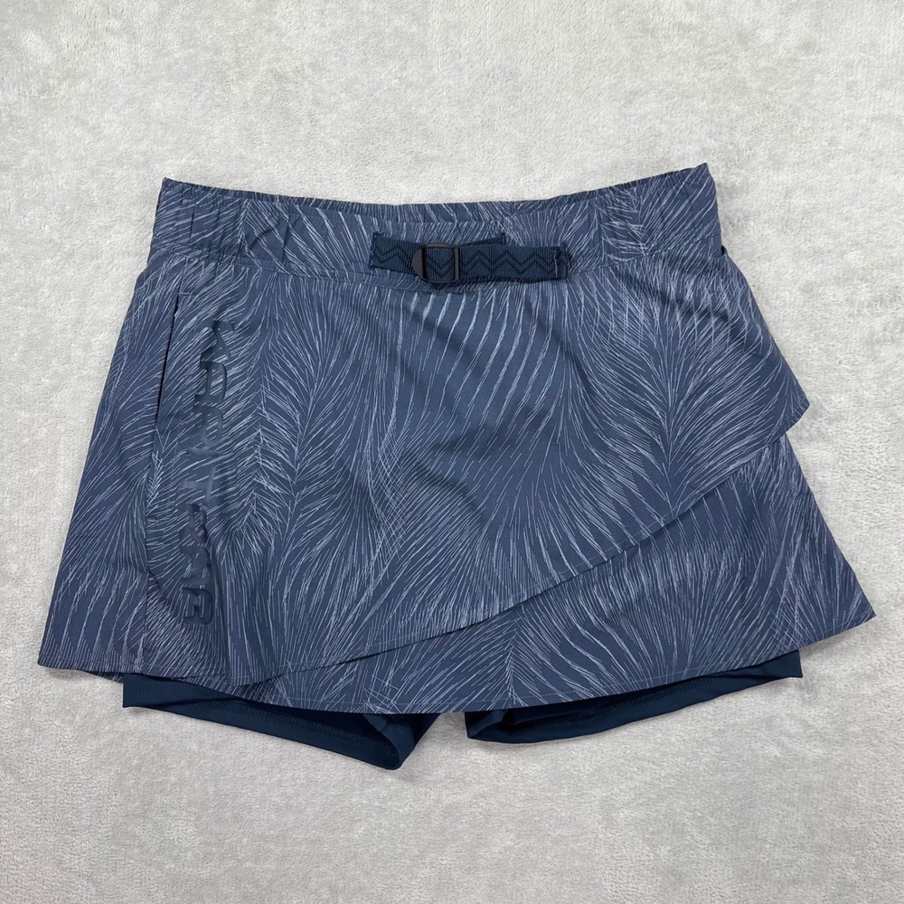 Kari Traa Skort Women Large Blue Abstract Print Athletic Hiking Built-in Shorts